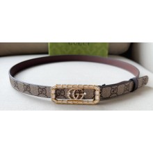 Gucci Width 2cm Thin belt with crystal Double G buckle 751553 05