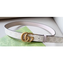 Gucci Width 3cm GG Marmont reversible belt 659416 GG Supreme canvas Beige