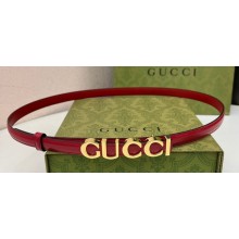 Gucci Width 1.5cm Gucci buckle thin belt 751602 Red/Gold