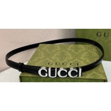 Gucci Width 1.5cm Gucci buckle thin belt 751602 Black/Silver