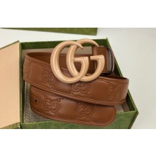 Gucci Width 4cm GG Marmont Matelassé wide belt 400593 Brown