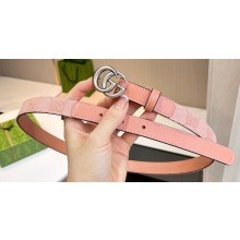 Gucci Width 2cm GG Marmont reversible thin belt 659418 GG Supreme canvas Pink/Silver