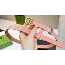 Gucci Width 2cm GG Marmont reversible thin belt 659418 GG Supreme canvas Pink/Gold