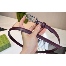 Gucci Width 1.5cm Thin belt with Interlocking G buckle 751556 Date Red/Silver