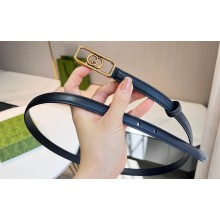 Gucci Width 1.5cm Thin belt with Interlocking G buckle 751556 Black/Gold