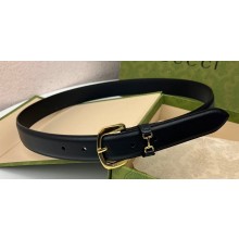 Gucci Width 3cm Belt with Horsebit 725307 Black 01