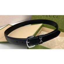 Gucci Width 3cm Belt with Horsebit 725307 Black 02