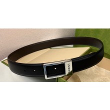 Gucci Width 3.5cm GG belt with rectangular buckle 722370 Black 01