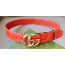 Gucci Width 4cm GG Marmont Matelassé wide belt 400593 Red/Gold