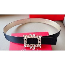 Roger Vivier Width 3cm Broche Vivier Buckle Belt in Satin 02