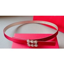 Roger Vivier Width 1.5cm Flower Strass Buckle Belt in Satin 05