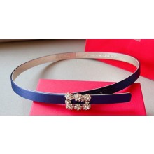 Roger Vivier Width 1.5cm Flower Strass Buckle Belt in Satin 07