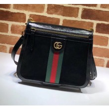 Gucci Ophidia Suede Saddle Bag 523658 Black 2018