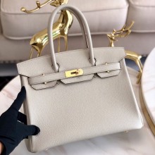 Hermes Birkin 30/35 Bag In Original togo Leather With Gold/Silver Hardware pearl gray