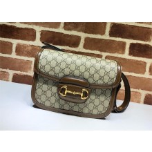 Gucci Horsebit 1955 Small Shoulder Bag IN Beige/ebony GG Supreme canvas 602204 2024