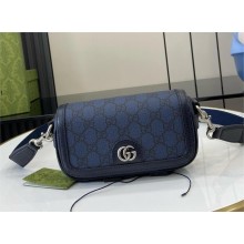 GUCCI Ophidia super mini shoulder bag IN BLUE and ebony GG Supreme canvas 795466 2024