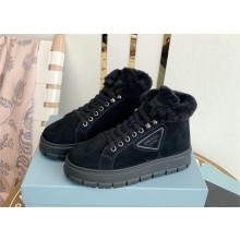 Prada Nylon lace-up booties black 1T490M 2023