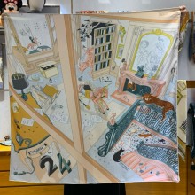 Hermes silk scarf 90x90cm 17 2024 FW(TOP QUALITY)
