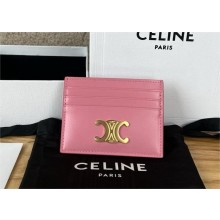 CELINE CARD HOLDER TRIOMPHE IN Shiny calfskin pink 2025