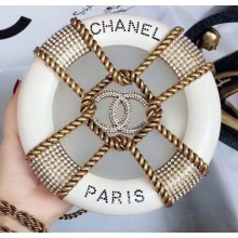 Chanel Chain Resin/Strass Minaudière Bag A94672 White 2018