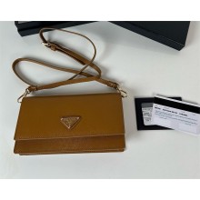 PRADA Saffiano leather mini bag 1NF059 BROWN 2025