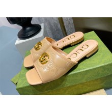 Gucci Women's GG matelassé slide sandal beige 2022