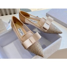 Jimmy Choo Gala Mesh Pointed-Toe Flats Nude with Dégradé Crystals 2024