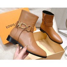 Louis Vuitton Heel 3.5cm Westside Flat Ankle Boots Brown 2024