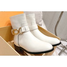 Louis Vuitton Heel 3.5cm Westside Flat Ankle Boots White 2024