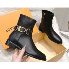 Louis Vuitton Heel 3.5cm Westside Flat Ankle Boots Black 2024