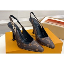 Louis Vuitton Heel 9.5cm Sparkle Slingback Pumps in Monogram Canvas 2024