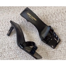 Saint Laurent Heel 6.5cm pam mules in Patent leather 755359 Black 2024