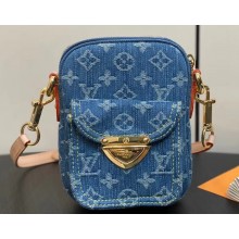 Louis Vuitton Monogram Denim Fairfax Pochette Bag M82948 Blue New LV Remix 2024