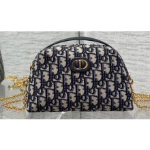 Dior 30 Montaigne D-Cosy Mini Bag in Blue Dior Oblique Jacquard