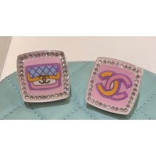 Chanel Metal, Resin & Strass Stud Earrings ABC757 Multicolor, Gold & Crystal 2024