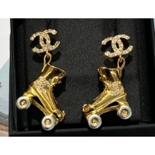 Chanel Metal & Strass Clip-on Pendants Earrings ABC654 2024