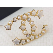 Chanel CC Logo Metal ,Pearl & Strass Brooch 2024