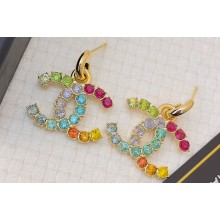 Chanel Metal & Strass Pendant Earrings ABC304 Gold & Multicolor 2024