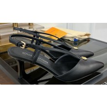 Louis Vuitton Heel 6.5cm calf leather Stellar Slingback Pumps Black 2024