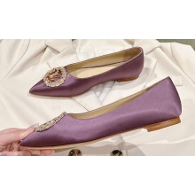 Louis Vuitton LV Night Met Flat Ballerinas in Satin Purple 2024