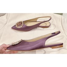 Louis Vuitton LV Night Met Slingback Ballerinas in Satin Purple 2024