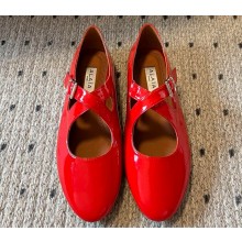 Alaia CRISS CROSS ballet flats in Leather Red 2024