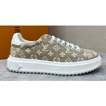 Louis Vuitton Monogram denim Time Out Women/Men Sneakers Beige
