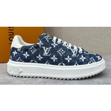 Louis Vuitton Monogram denim Time Out Women/Men Sneakers Dark Blue