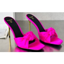 Balamin Heel 9.5cm Uma Satin Silk Mules Fuchsia 2024