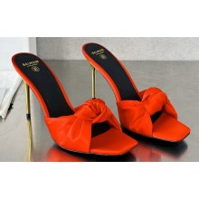 Balamin Heel 9.5cm Uma Satin Silk Mules Orange 2024