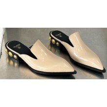 Balamin Brushed Lether Coin Mules Beige 2024