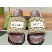 Gucci Women/Men GG slide sandals with Gucci label 771466 04 2024