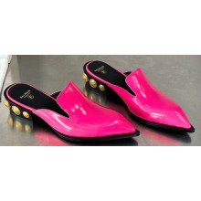 Balamin Brushed Lether Coin Mules Fuchsia 2024