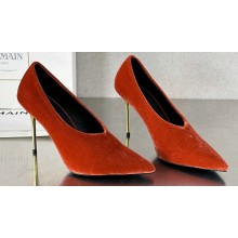 Balamin Heel 9.5cm Ruby Velvet Pumps 01 2024